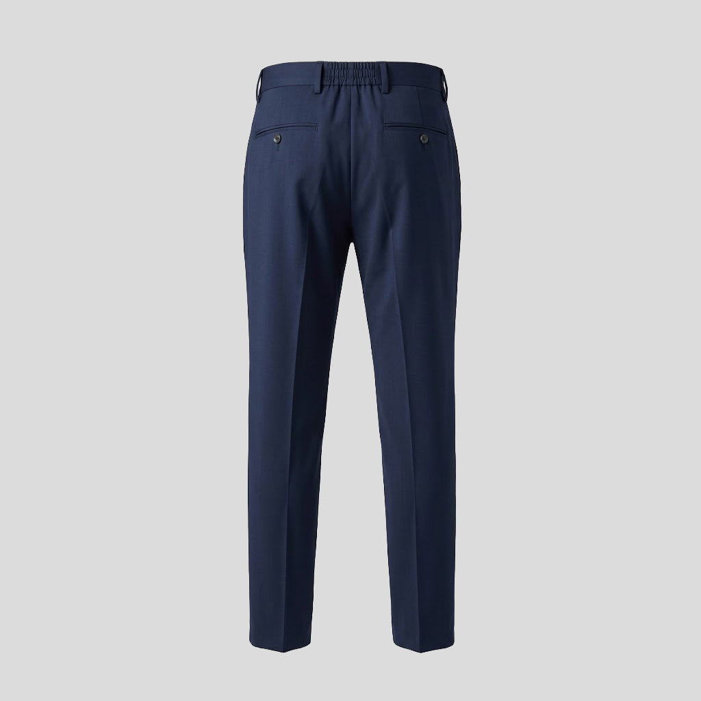 PURE WOOL P.PANT - NAVY BLUE