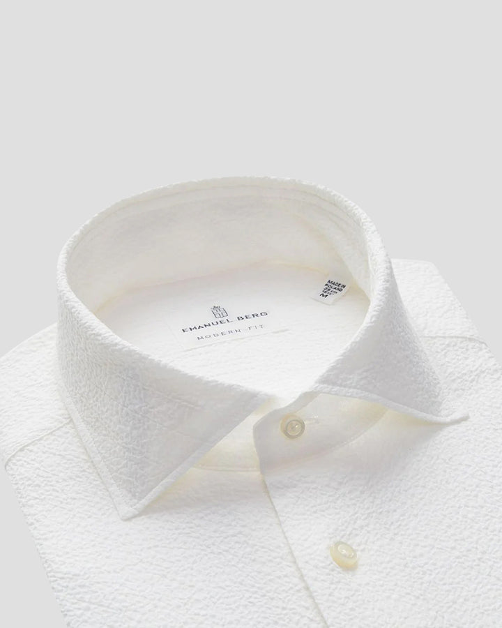 Textured Crinkle Casual Sartorial Shirt - White