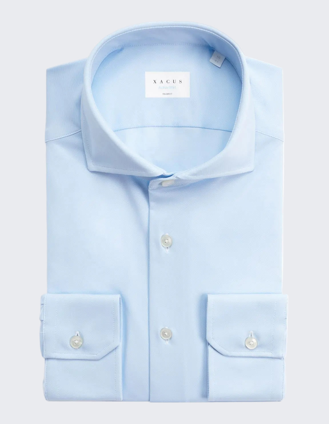 XACUS SKY BLUE OXFORD SOLID COLOUR SHIRT COLLAR