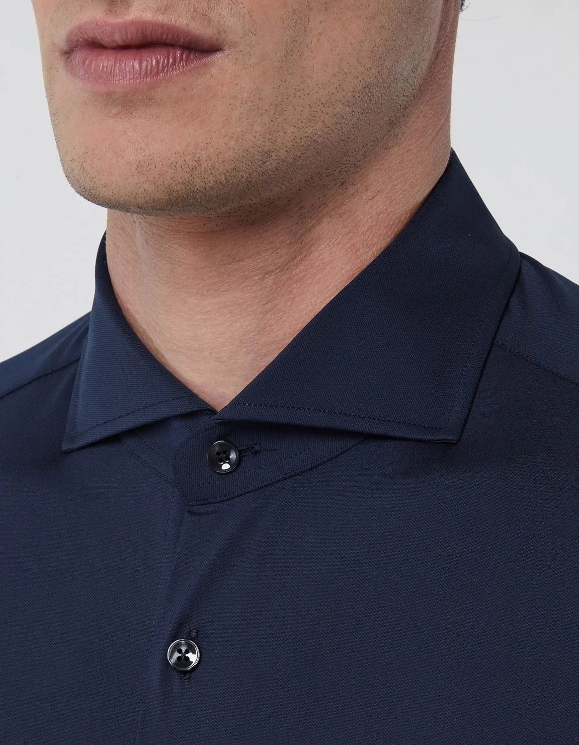 XACUS NAVY BLUE OXFORD SHIRT COLLAR CUTAWAY