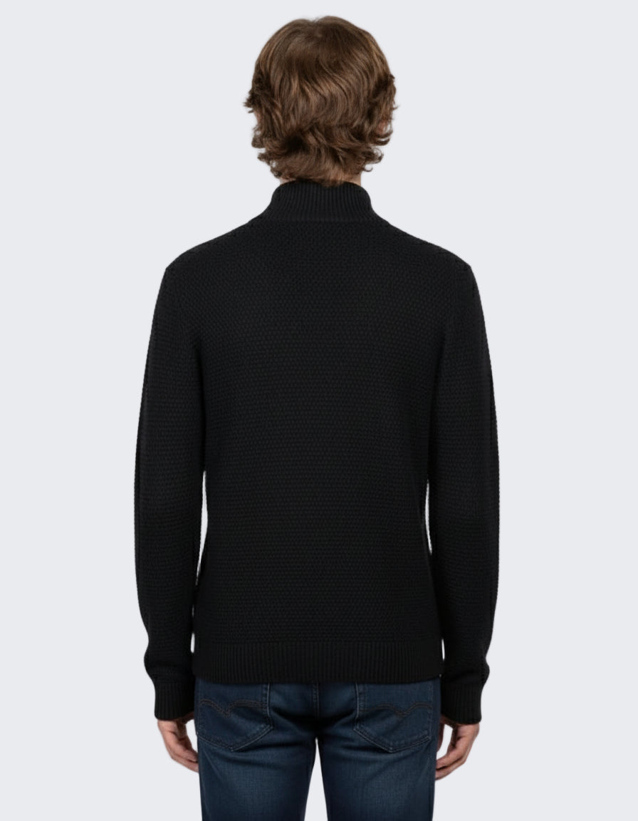 HANNES ROETHER LONG SLEEVE SWEATER - BLACK