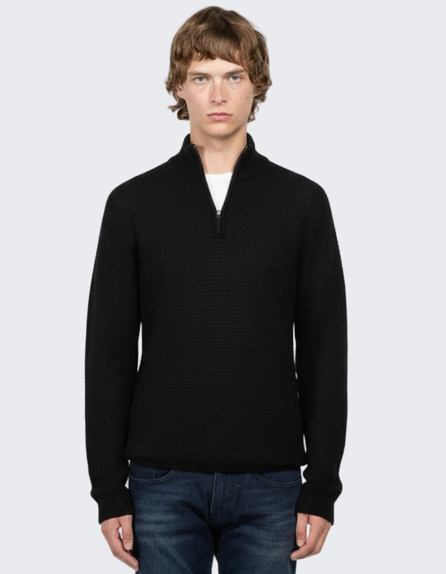 HANNES ROETHER LONG SLEEVE SWEATER - BLACK