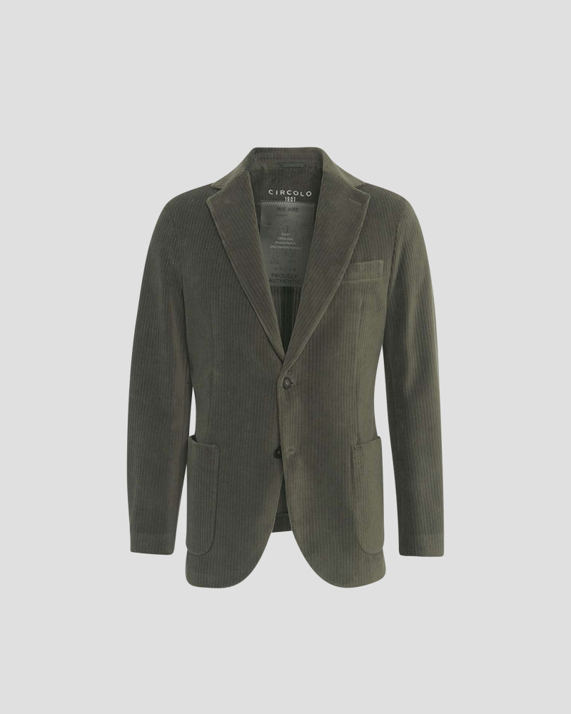 Corduroy Single-breast blazer - Green