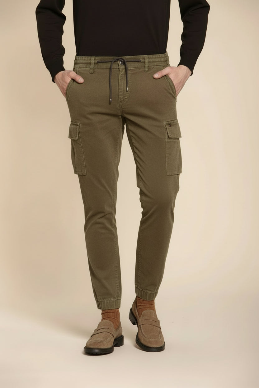 CHILE EXTRA SLIM FIT CARGO TROUSERS - MUD GREEN