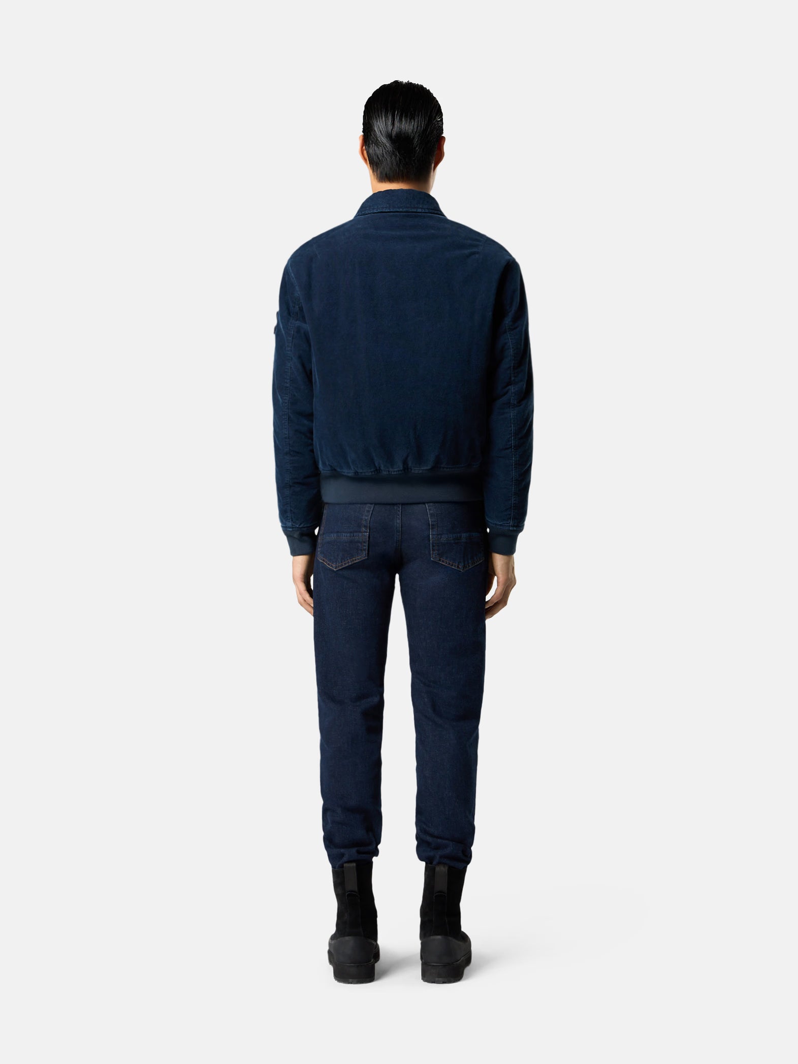STRETCH INDIGO DENIM-RINSED