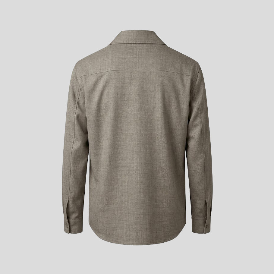 JOHN WOOL OVERSHIRT - LIGHT BROWN
