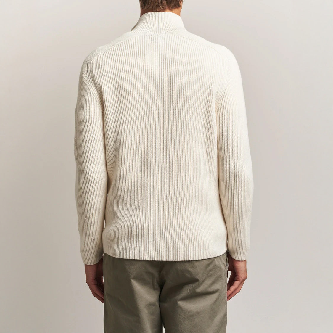 RIB HALF BUTTON SWEATER - GAUSE WHITE