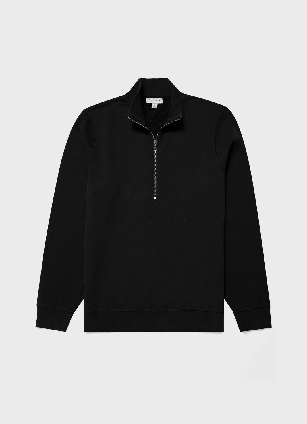 Half Zip Loopback Sweatshirt - Black