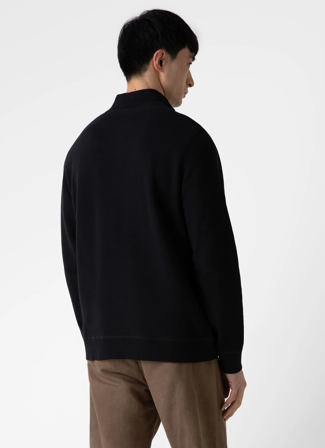 L'Appartement Half Sleeve Sweat ブラック Half Zip Loopback Sweatshirt - Black – MENS