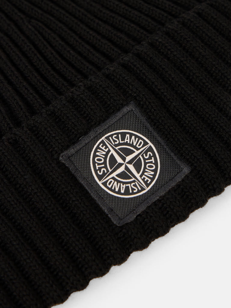 BLACK FULL RIB BEANIE