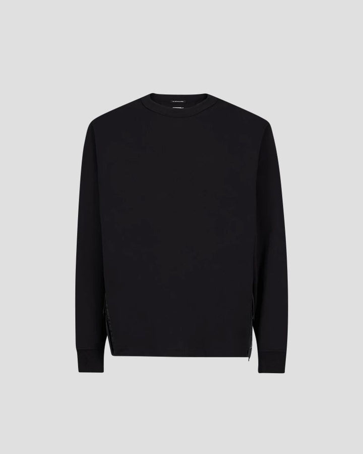 Stretch Fleece Mixed Pocket Sweatshirt - BLACK