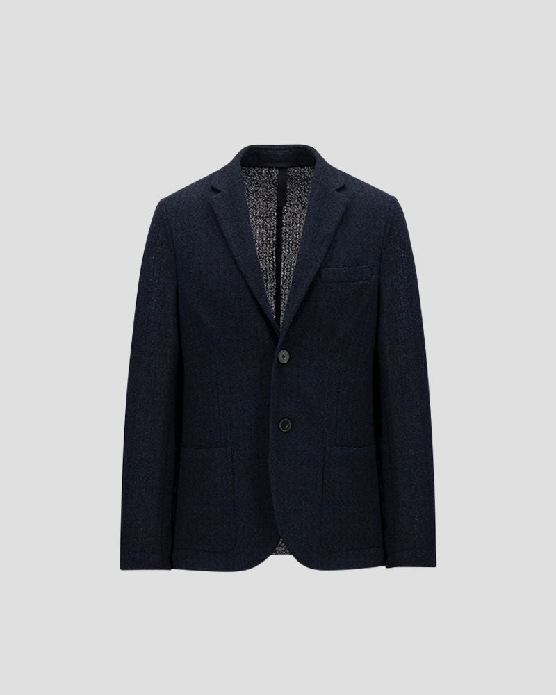 Blazer Bicolour frisé - Bleu et noir