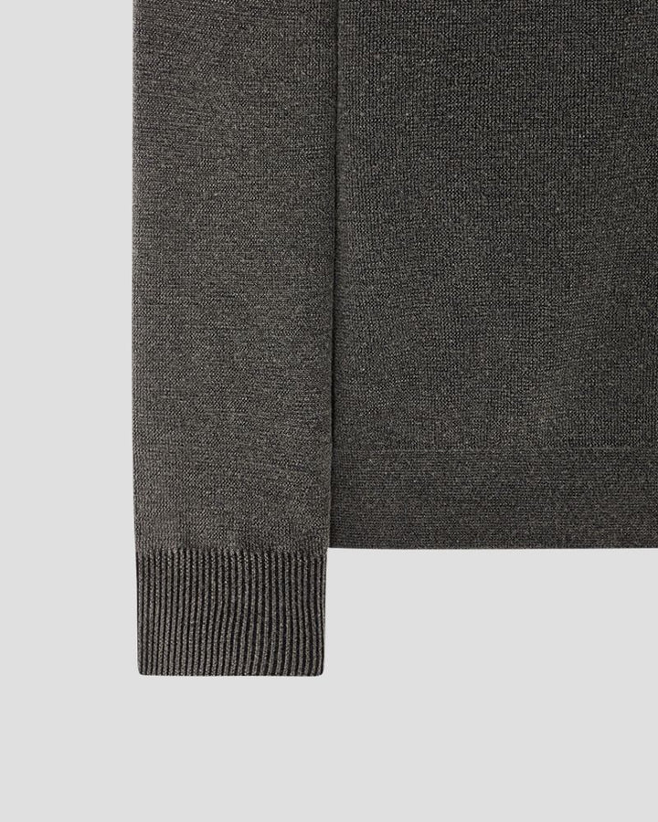Crewneck knit Dust treatment - Black