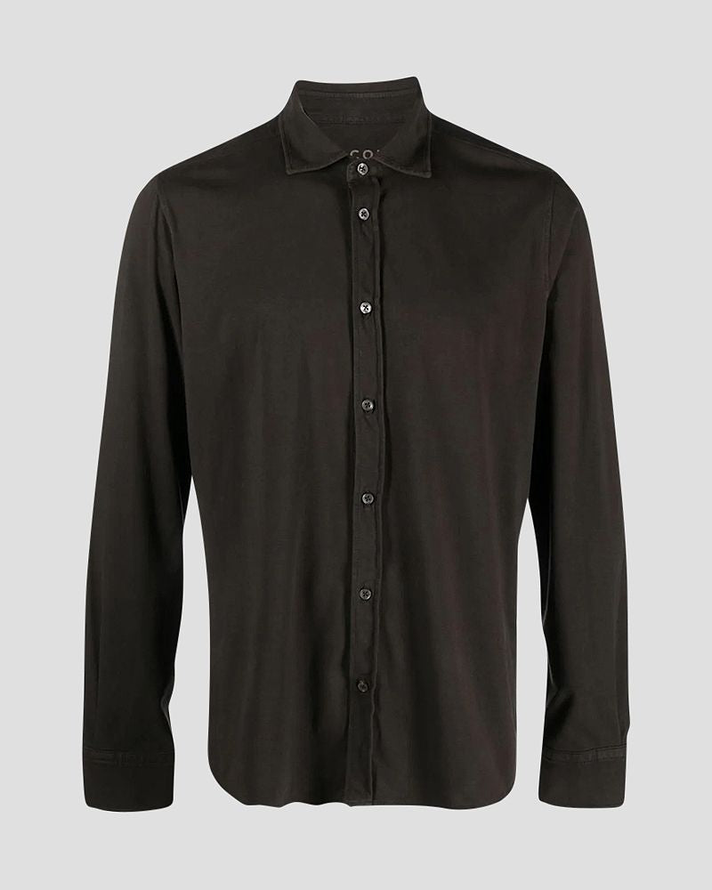 Long-sleeved cotton shirt - Black