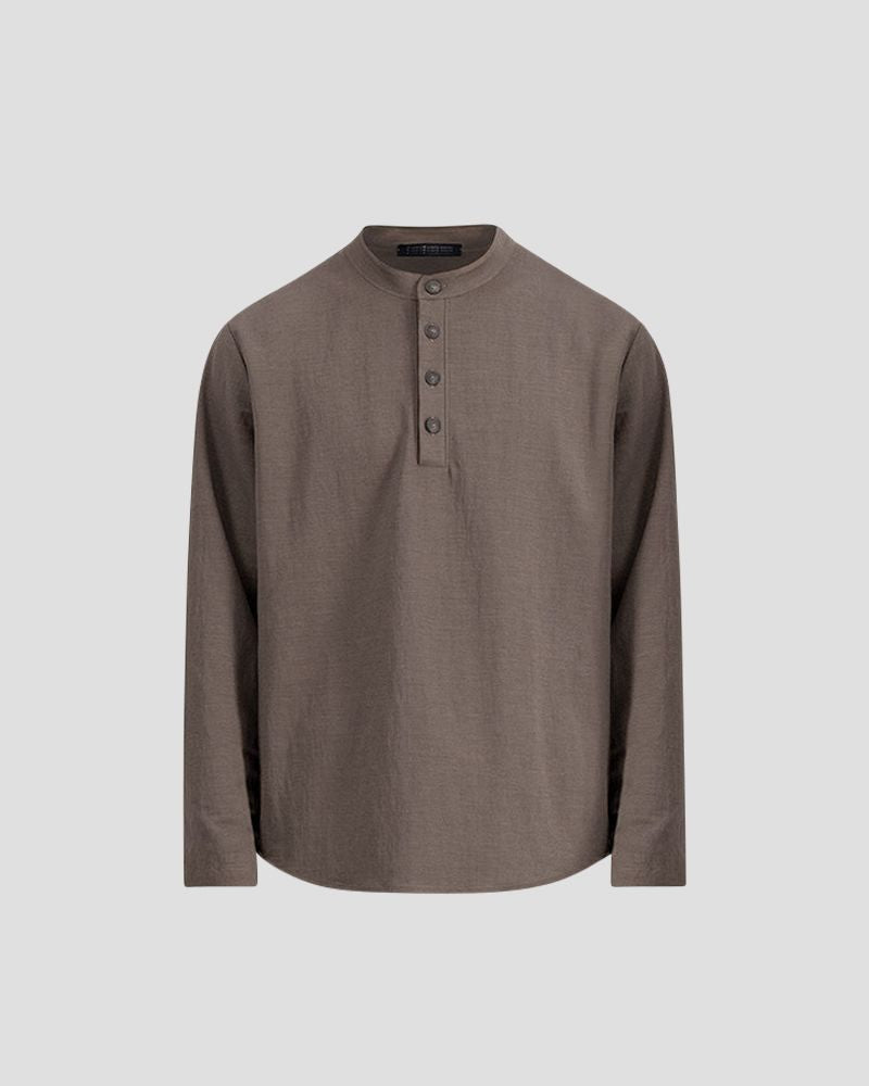 Chemise Henley en rayonne - EBONY GREY