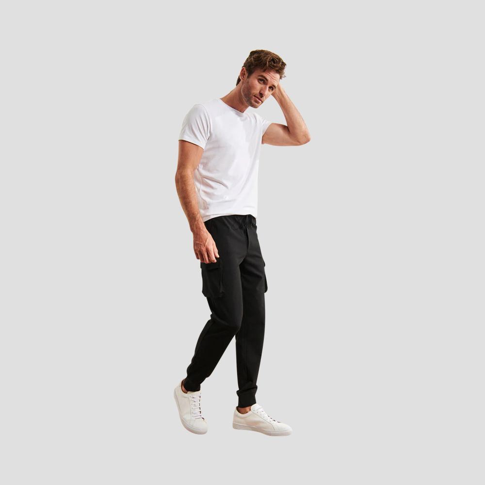 STRETCH CARGO JOGGER - BLACK