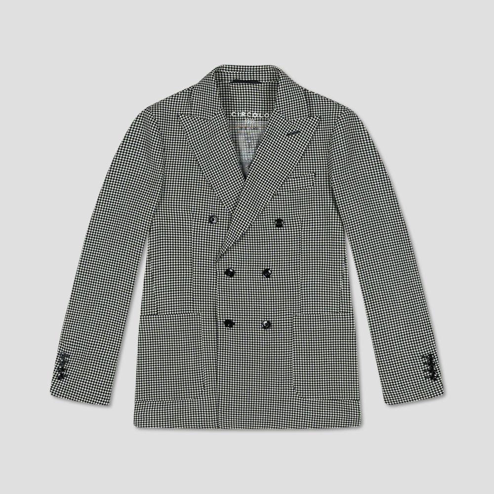 DOUBLE-BREASTED Blazer - PIED DE POULE