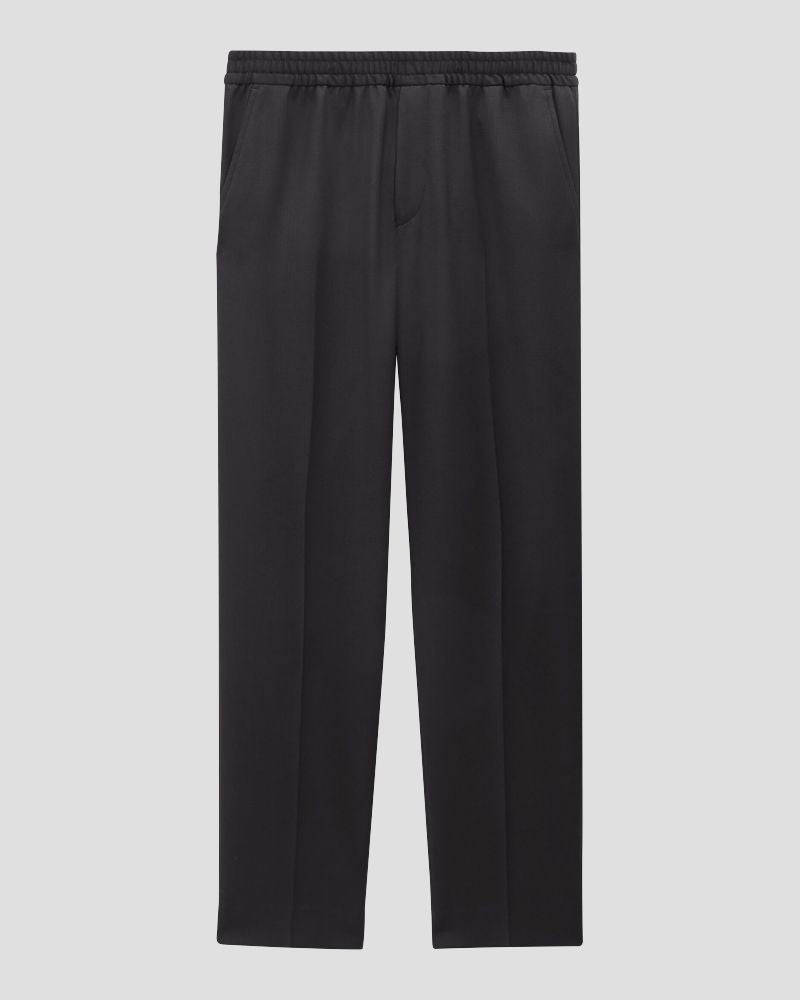 RELAXED WOOL TROUSERS - DARK BROWN