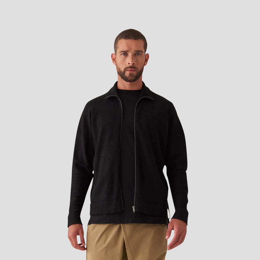 Oversized zipped jacket - BLACK