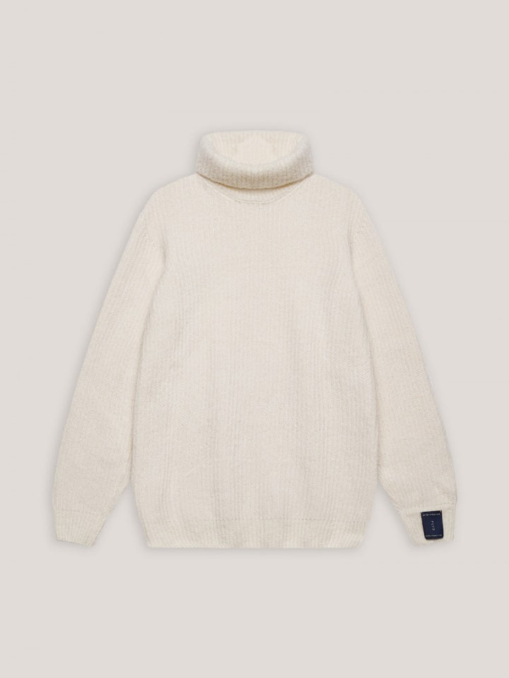 Turtleneck in bouclè wool - Ecru