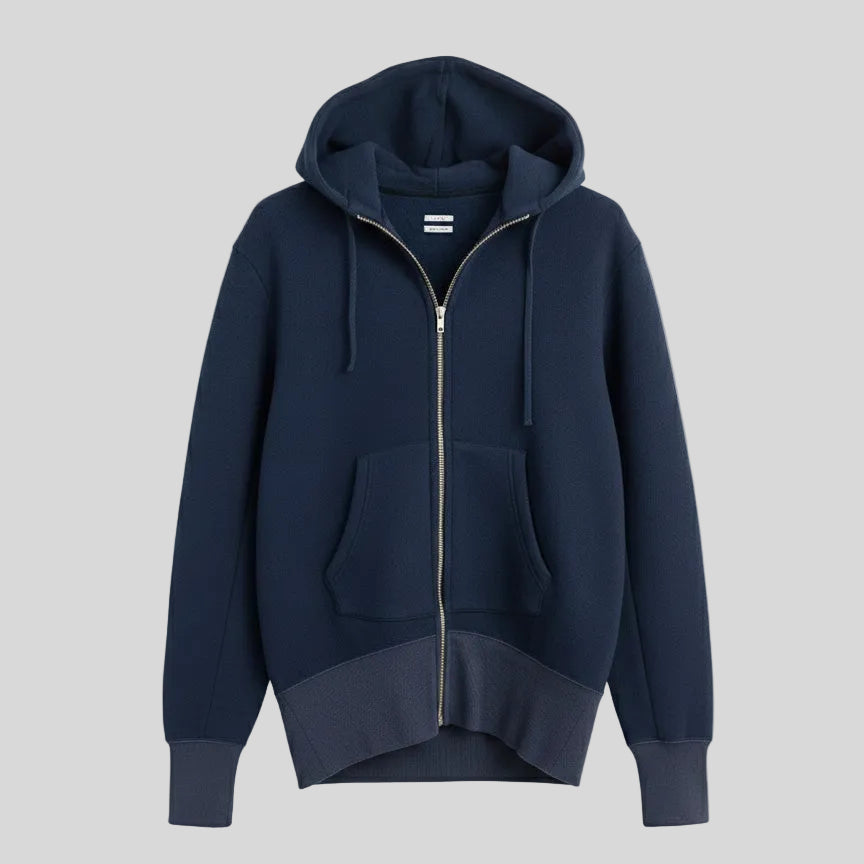 ZIP-UP PARKA HOODIE - NAVY