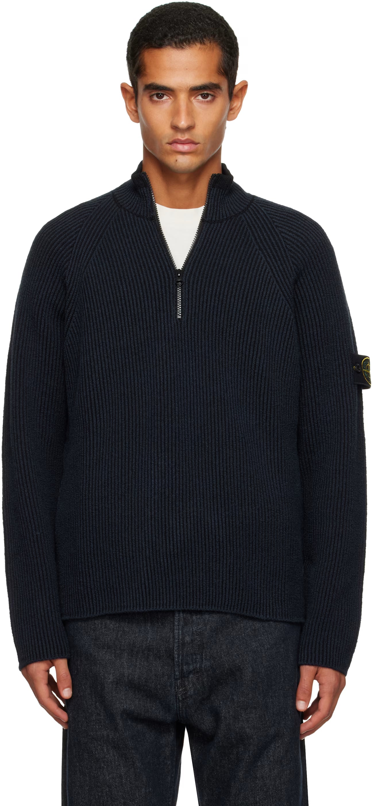 HALF-ZIPPER SWEATER WITH VANISE RIB TEXTURE