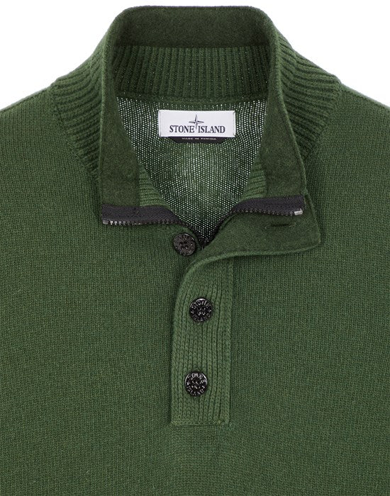 Half Zip Knit Overshirt - Olive - sale