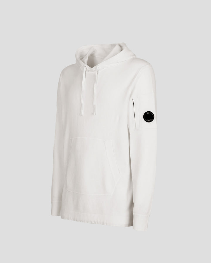 Light Terry Knitted Hoodie - White