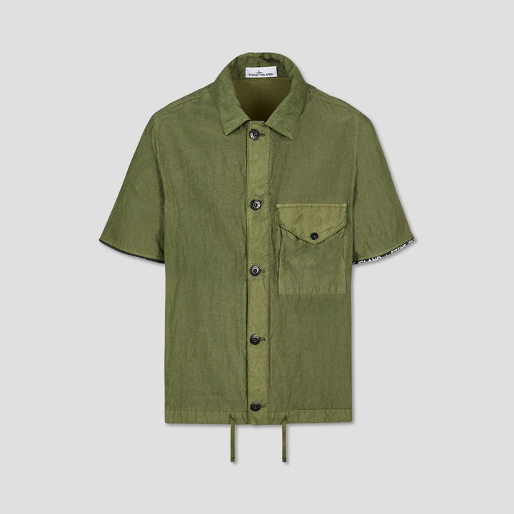 429E1 Cupro Nylon-TC Garment Dyed Shirt - Olive Green