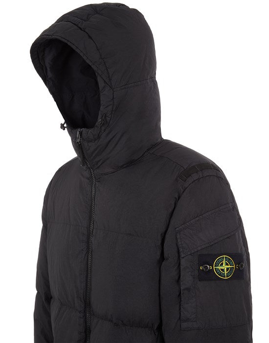 Hooded Down Jacket  - Black - sale