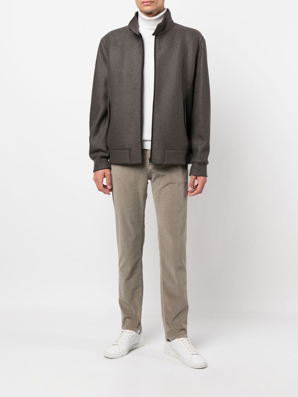 Front zipped-up fastening jacket - Grey