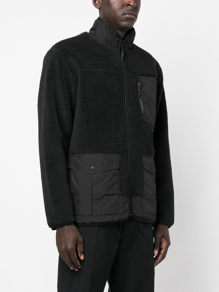 zip-up fleece jacket - Black