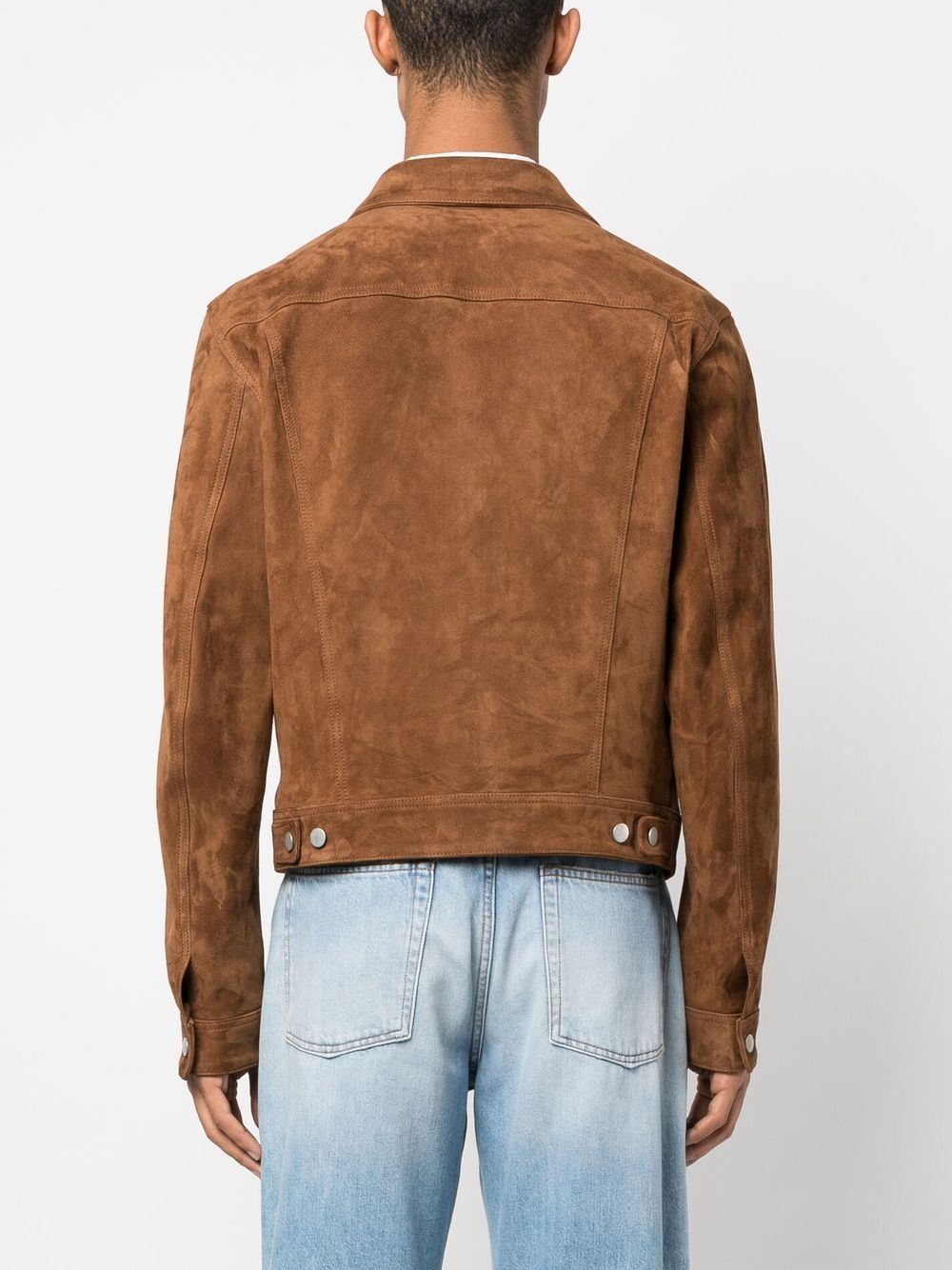 buttoned-up trucker jacket - Cognac
