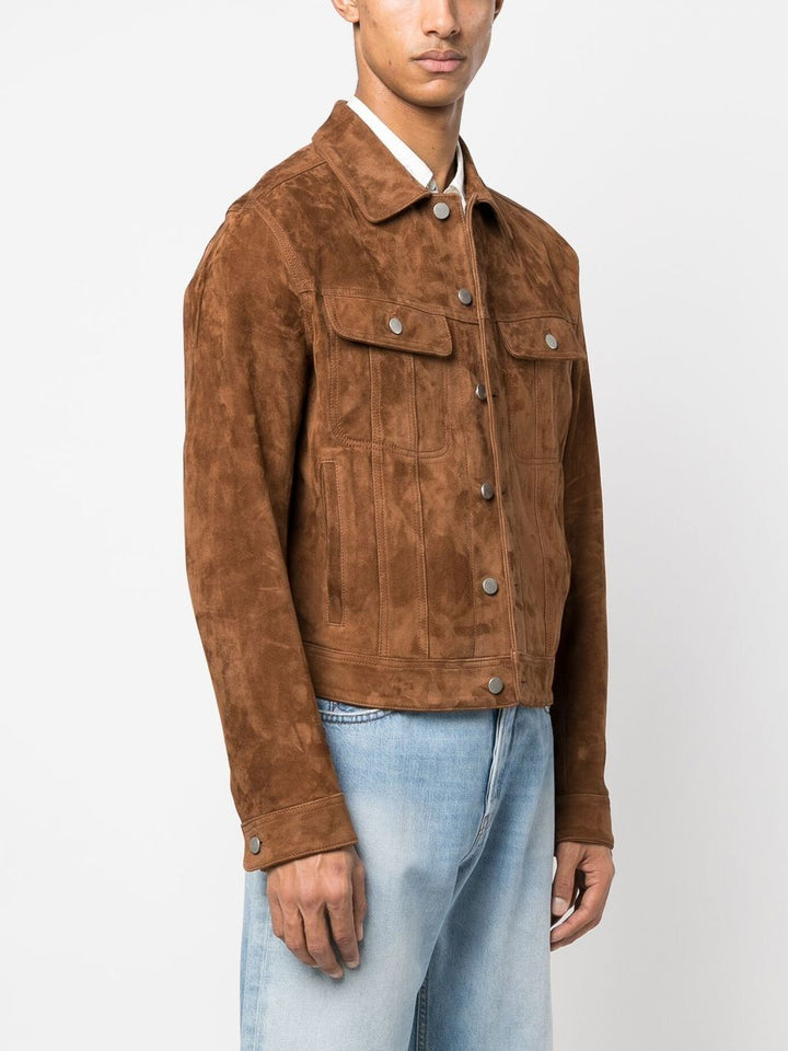 buttoned-up trucker jacket - Cognac