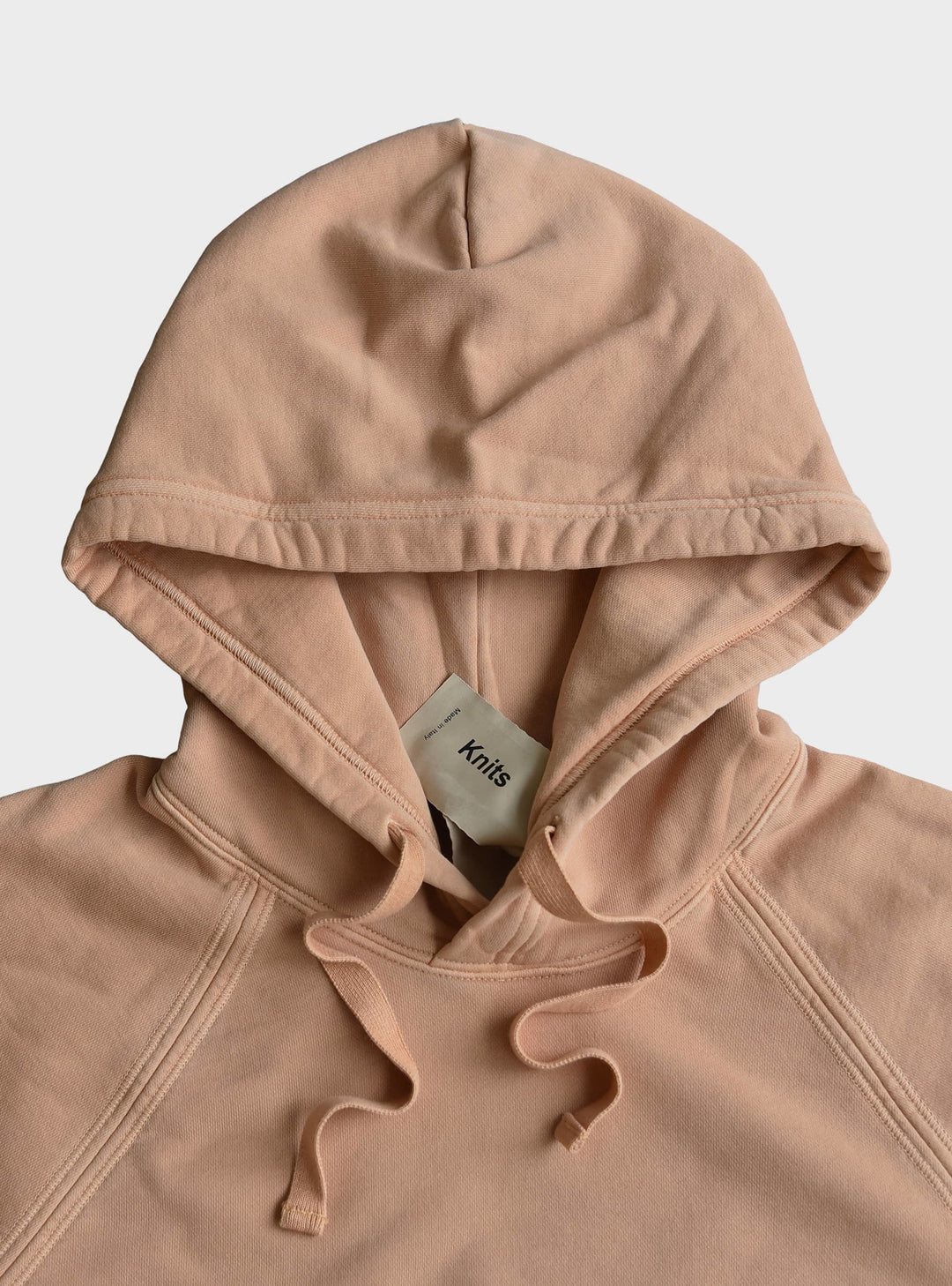 GARMENT DYED JUMPER HOODIE - Apricot