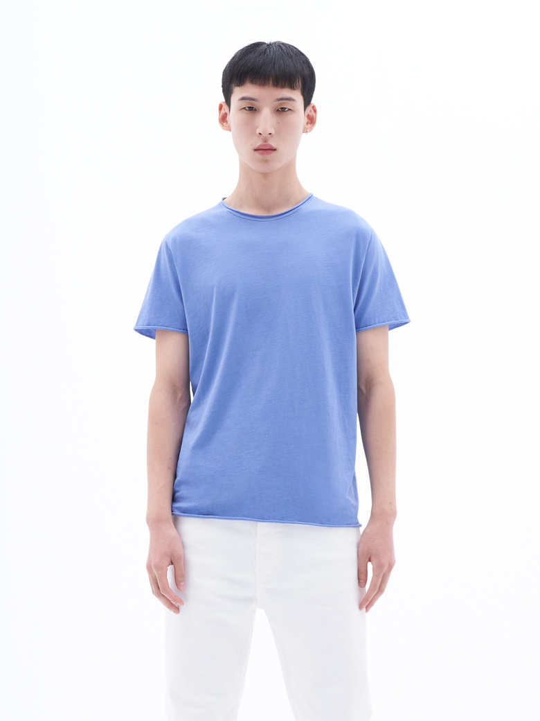 ROLL NECK TEE - Coral Blue