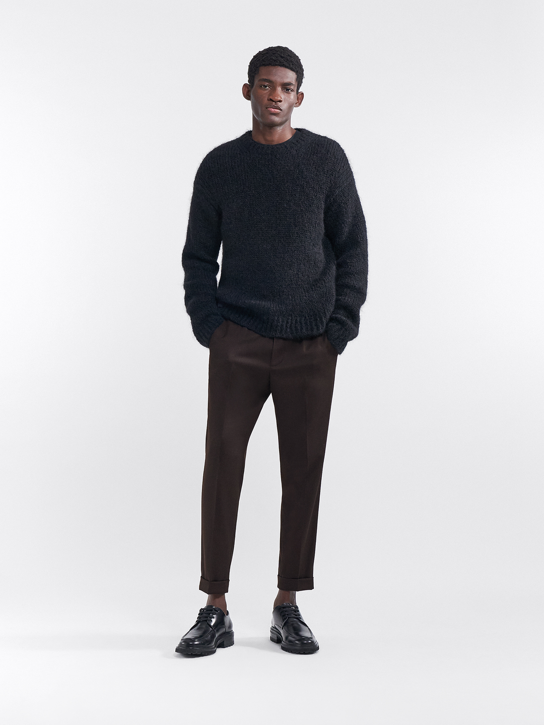 Terry Cropped Trousers - Dark Brown