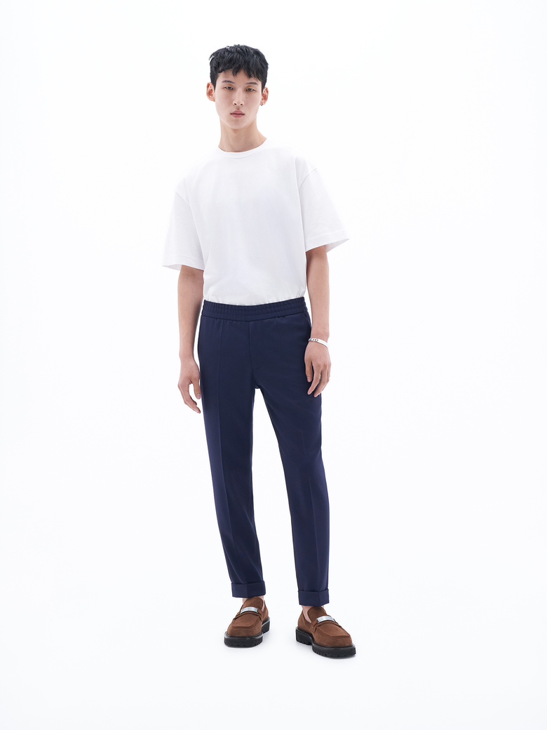 TERRY CROPPED TROUSERS - NAVY
