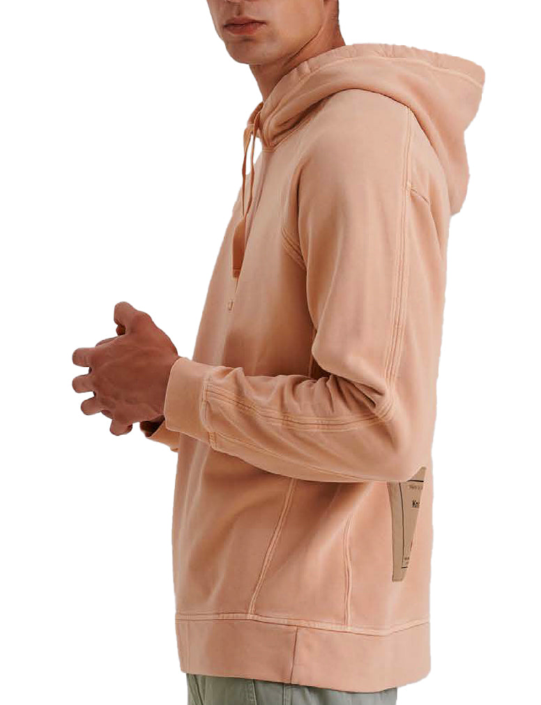 GARMENT DYED JUMPER HOODIE - Apricot