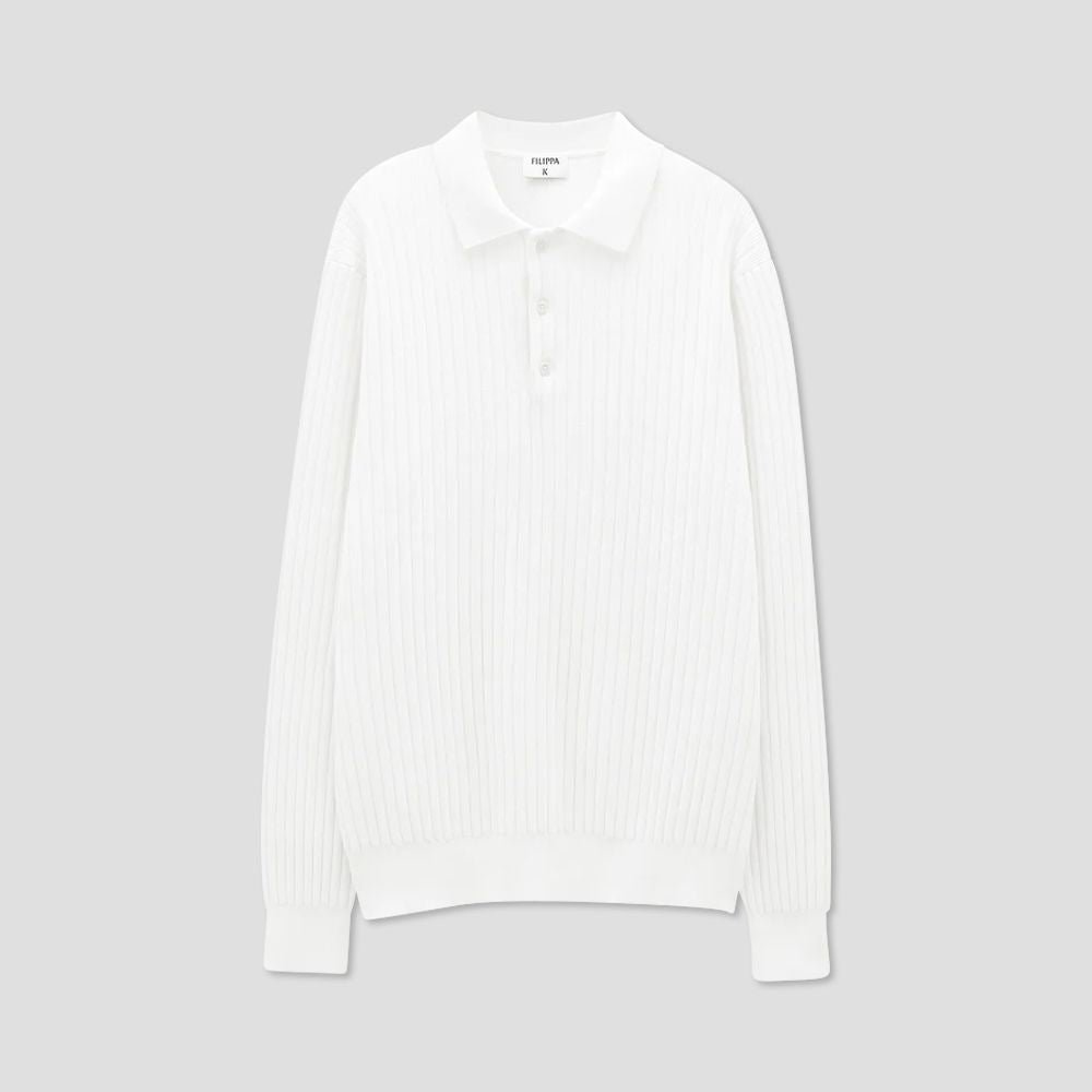 KNITTED POLO SHIRT - WHITE