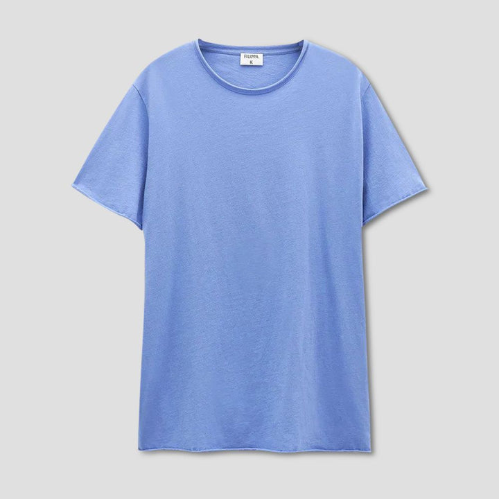ROLL NECK TEE - Coral Blue