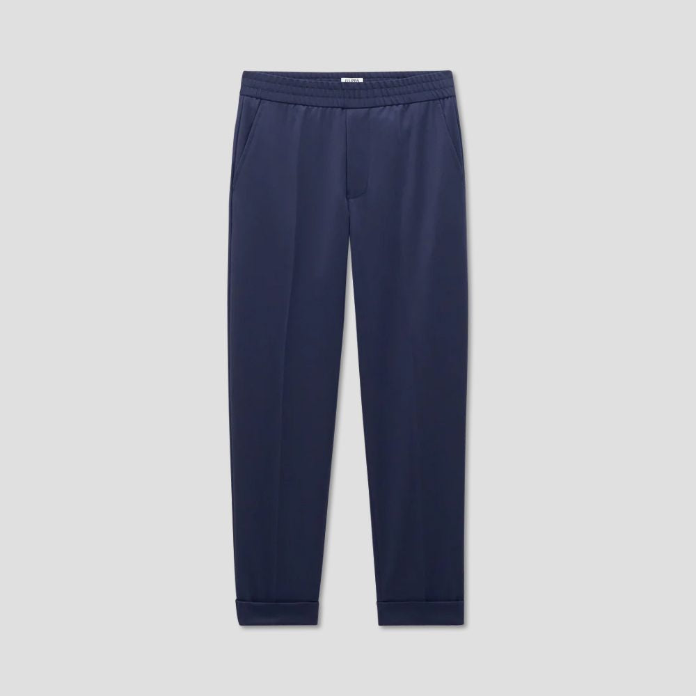 TERRY CROPPED TROUSERS - NAVY