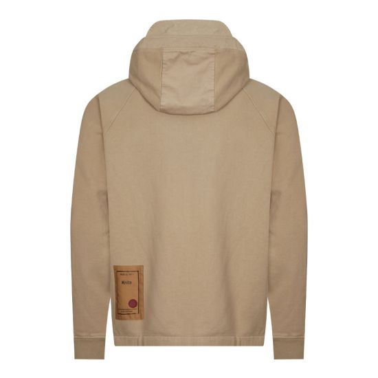 Full Zip Hooded Sweatshirt - Beige