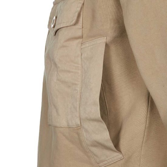 Full Zip Hooded Sweatshirt - Beige